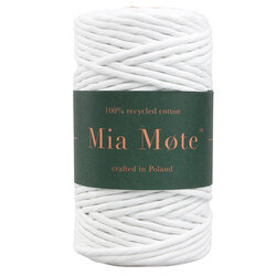 Mia Mote™ Classic Line Sznurek bawełniany skręcany do makramy 5mm chalk