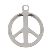 Zawieszka Stal Chirurgiczna peace sign 17x14x1mm